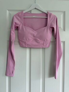 Popflex pink long sleeve top m nwt